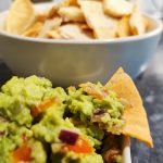 guacamole and pitta chips