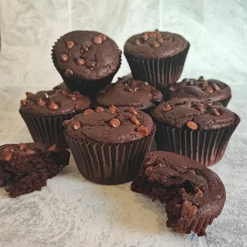 Gluten Free Chocolate Avocado Muffins - Healthy Hearty Wholesome