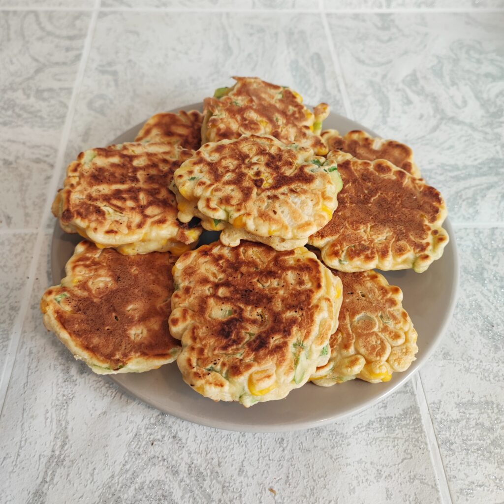 sweetcorn savoury pancakes healthy picnic recipe